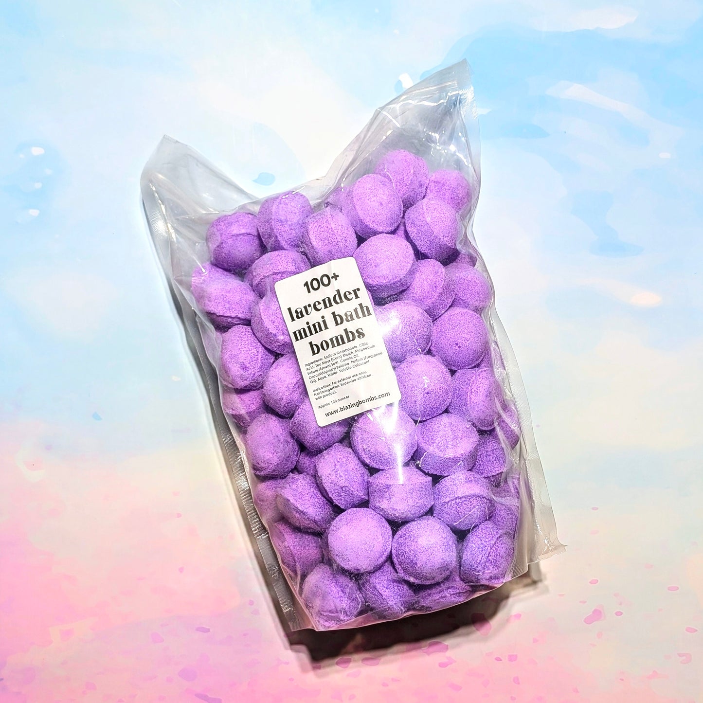 100+ Lavender Mini Bath Bombs MEGA BULK BAG