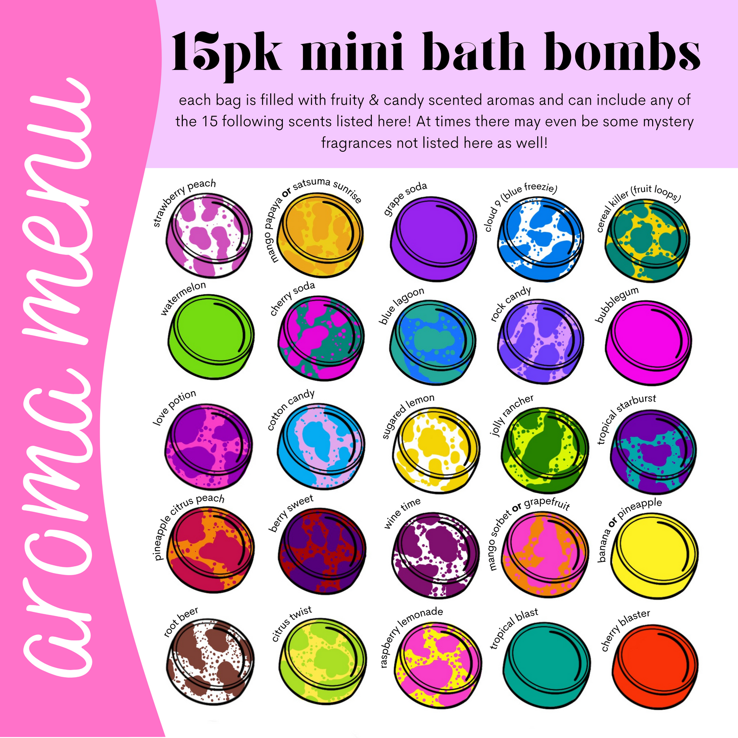 Mini Bath Bombs Assorted (15pk)